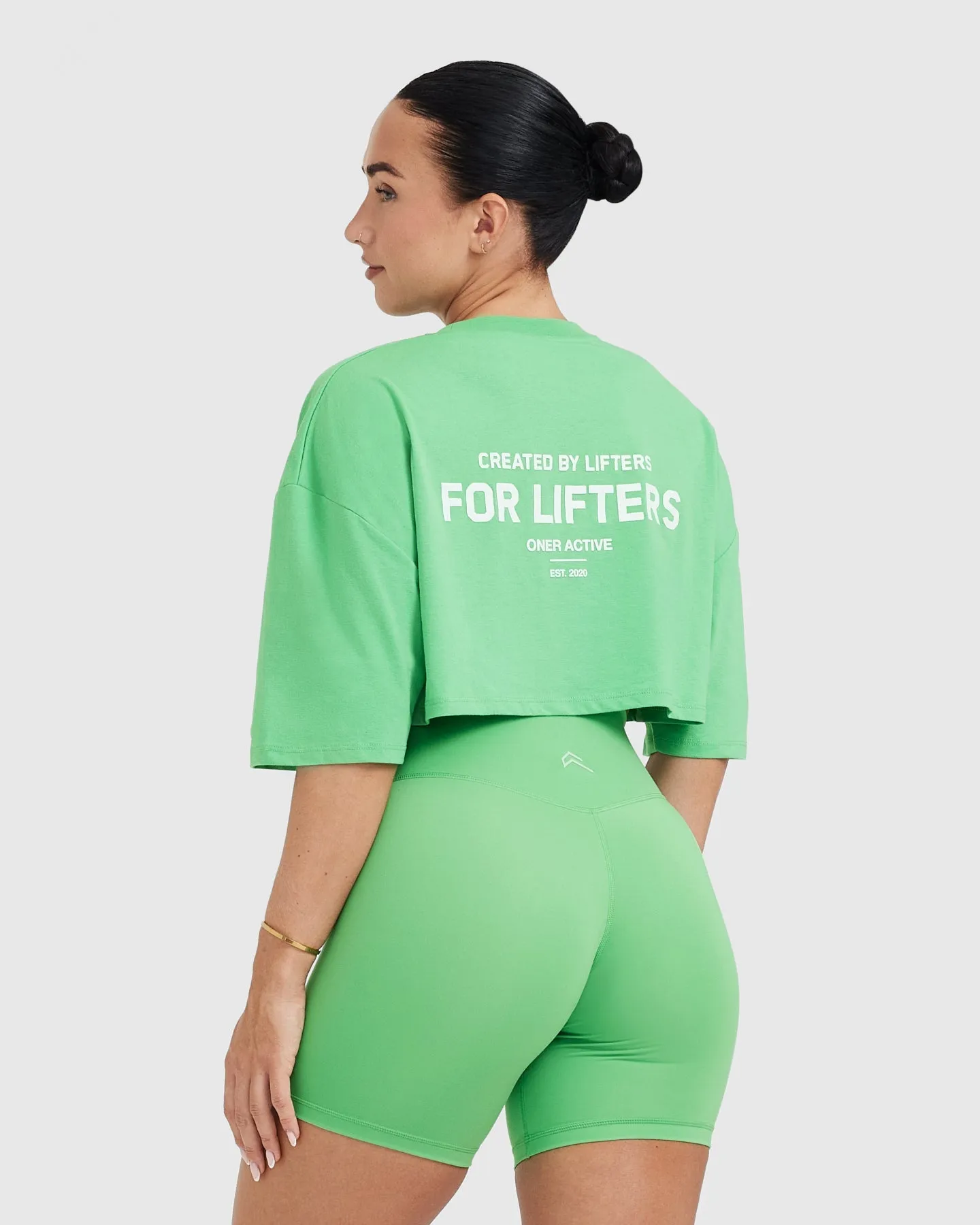 Classic Lifters Graphic Relaxed Crop Lightweight T-Shirt | Jade sold by Oner Active product image thumbnail 2