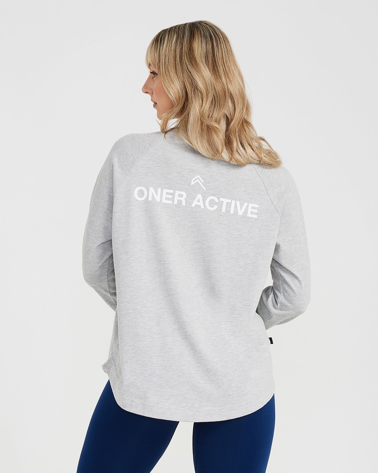 Graphic Oversized Long Sleeve Tee | Silver Marl sold by Oner Active product image thumbnail 4