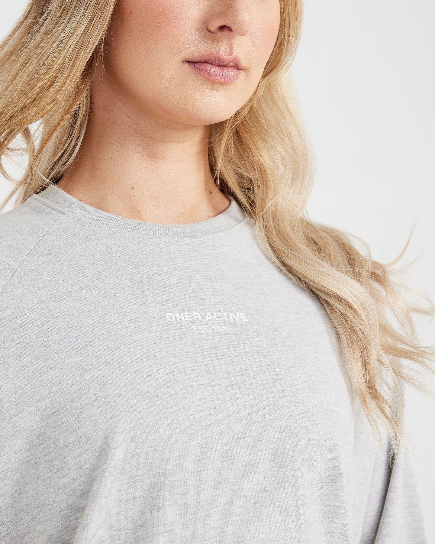 Graphic Oversized Long Sleeve Tee | Silver Marl sold by Oner Active product image thumbnail 3