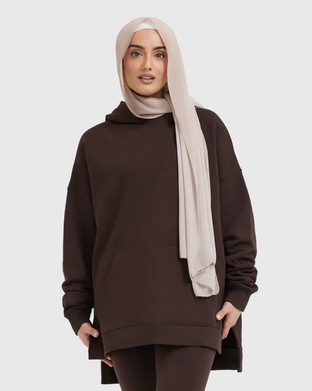 All Day Longline Hoodie | 70% Cocoa sold by Oner Active