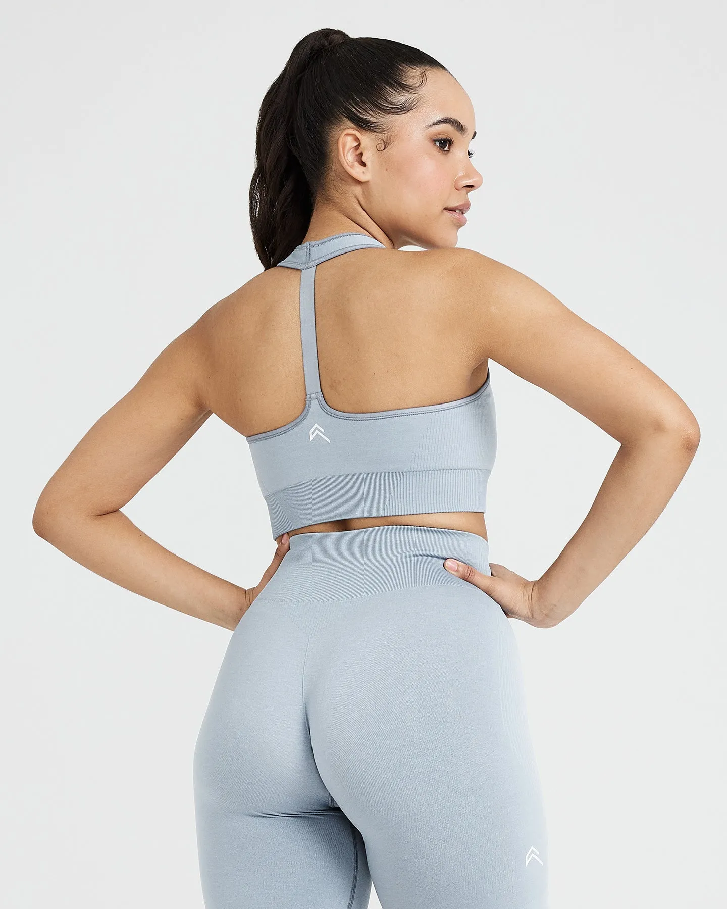 Classic Seamless 2.0 V-Neck Bralette | Smoke Grey Marl sold by Oner Active