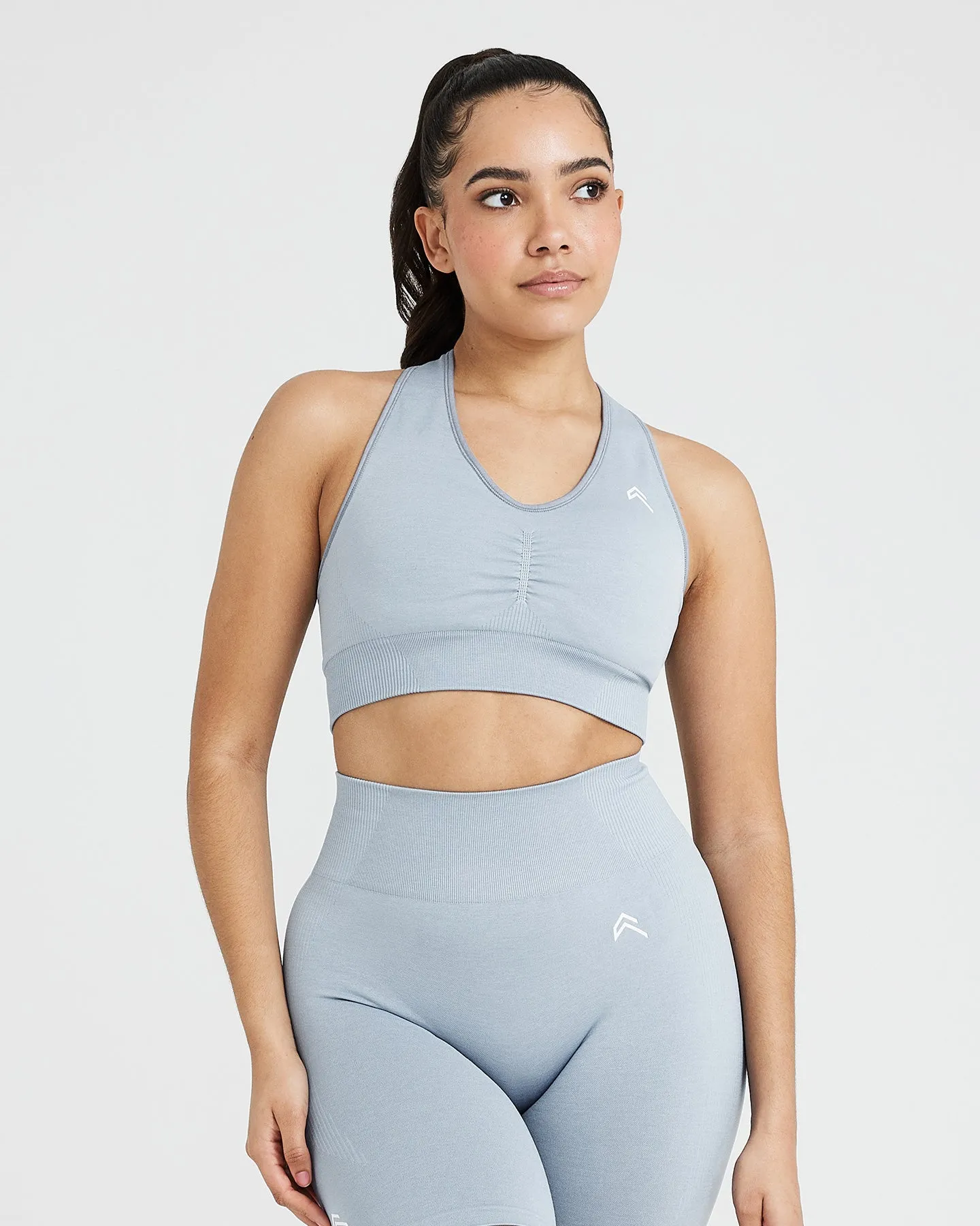 Classic Seamless 2.0 V-Neck Bralette | Smoke Grey Marl sold by Oner Active product image thumbnail 2