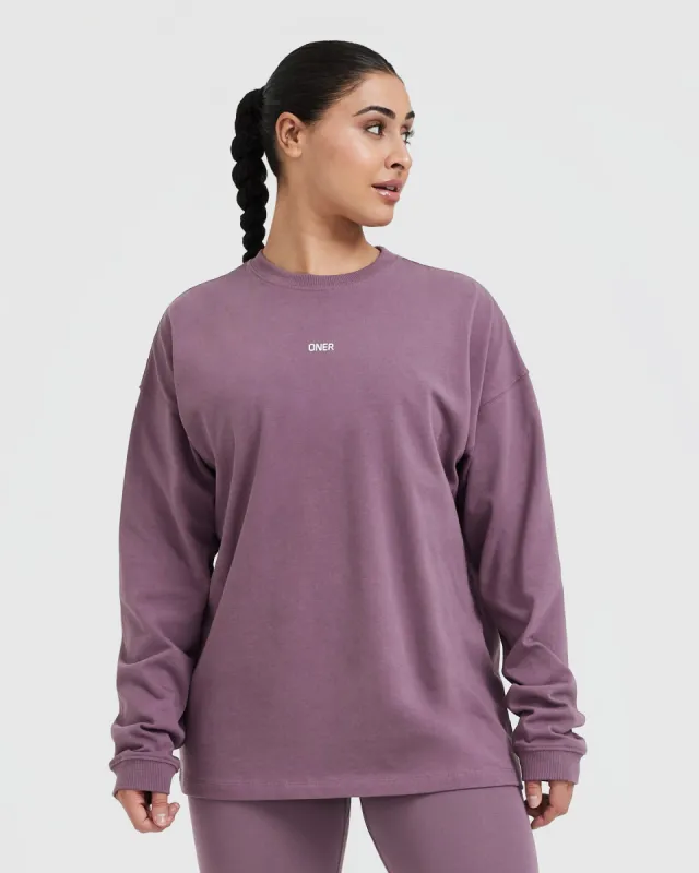 Raising The Bar Graphic Unisex Long Sleeve Top | Vintage Purple sold by Oner Active
