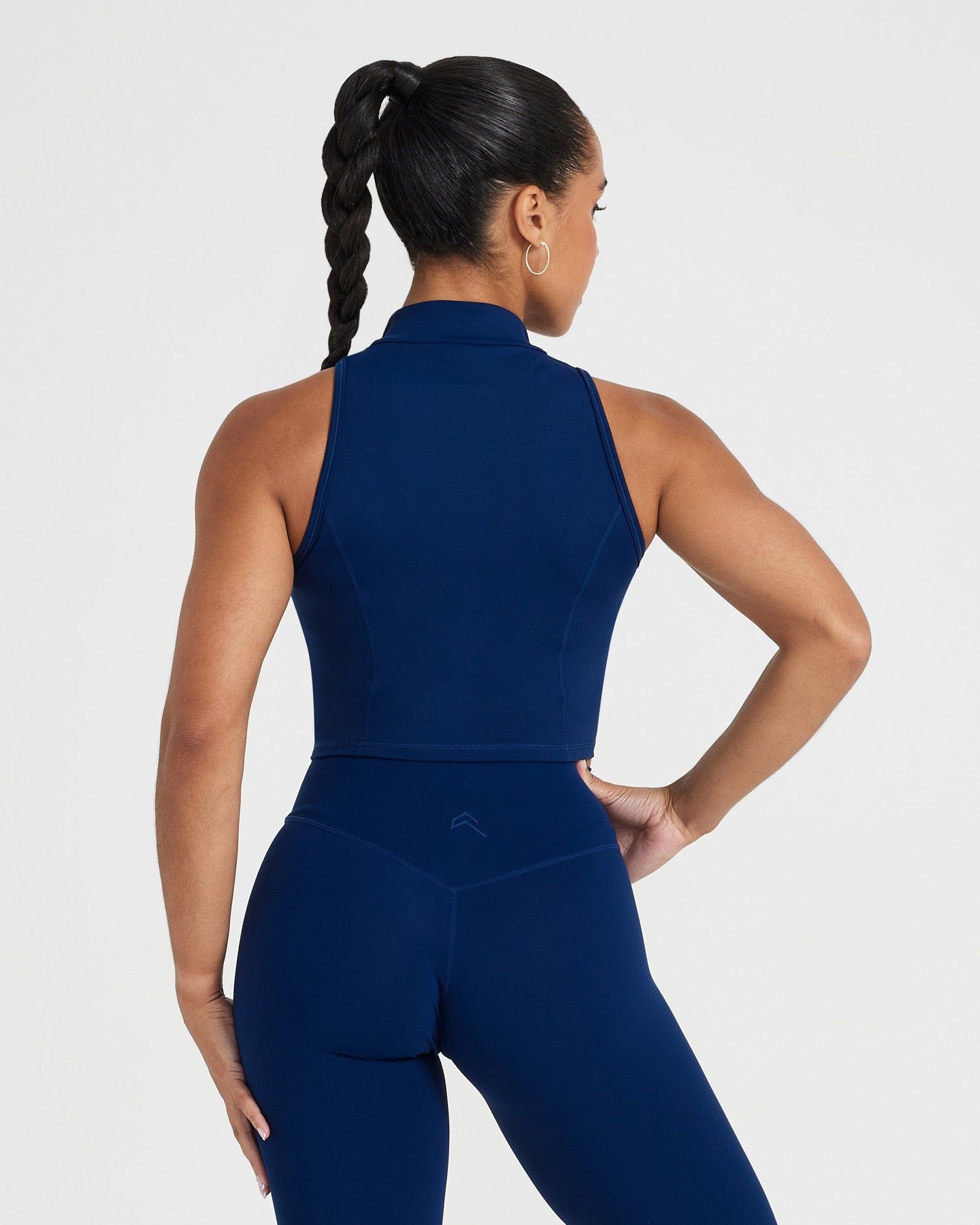 Timeless Half Zip Crop Tank | Midnight sold by Oner Active product image thumbnail 4