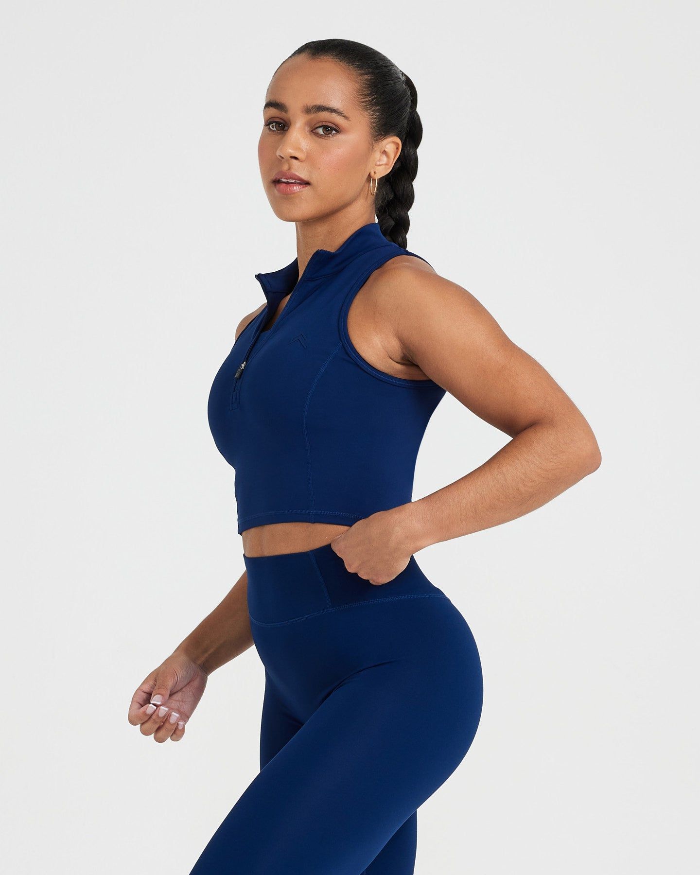 Timeless Half Zip Crop Tank | Midnight sold by Oner Active product image thumbnail 2