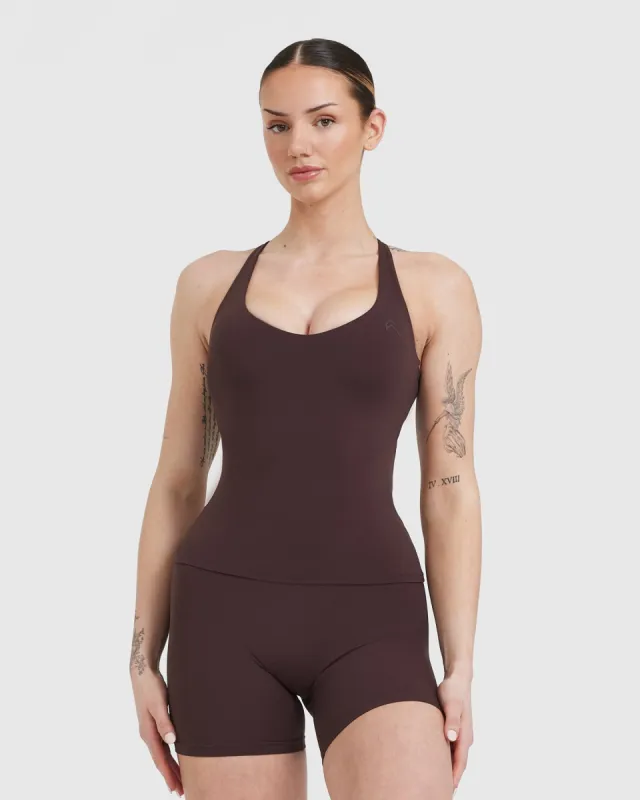Unified V-Neck Cross Back Vest | Plum Brown sold by Oner Active
