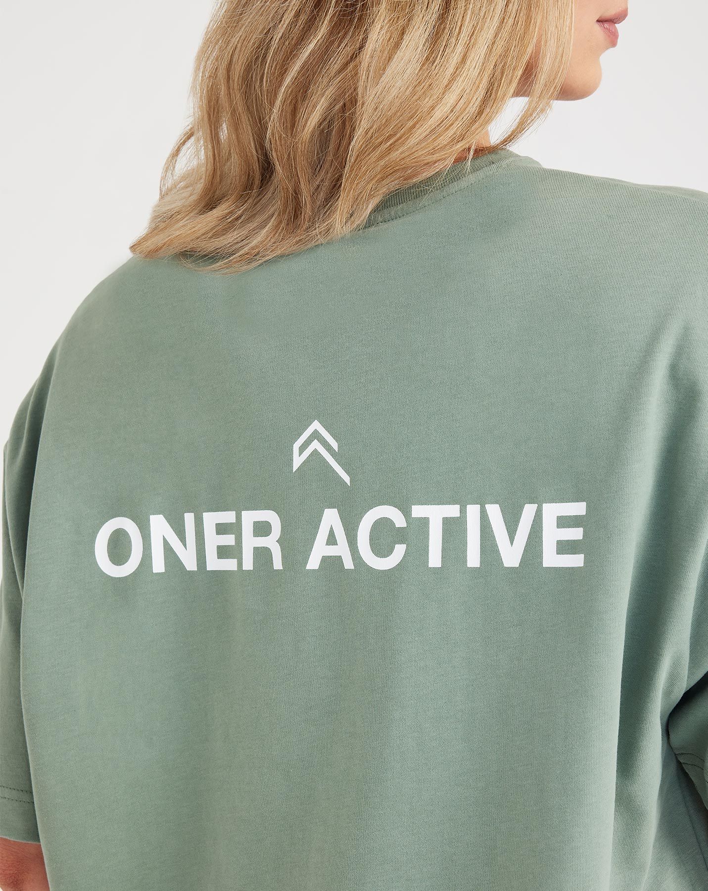 Graphic Oversized Short Sleeve Tee | Washed Sage sold by Oner Active product image thumbnail 5