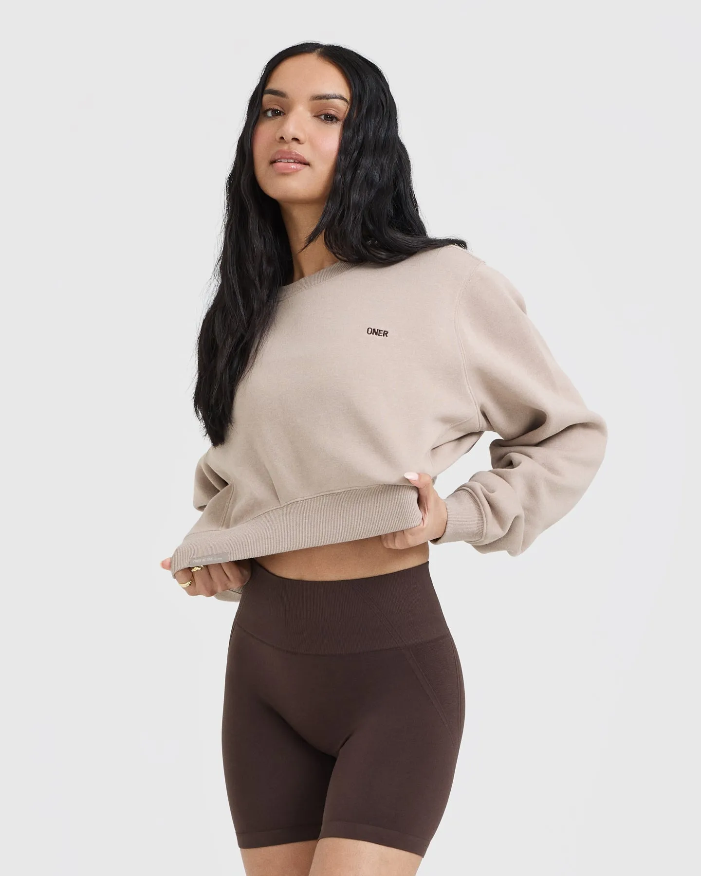 Foundations Crop Sweatshirt | Mushroom Brown sold by Oner Active product image thumbnail 5