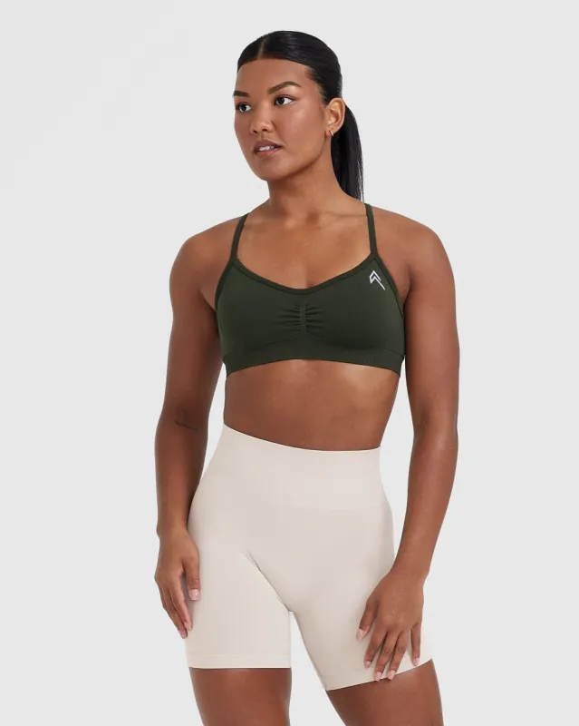 Effortless Strappy Bralette | Khaki sold by Oner Active
