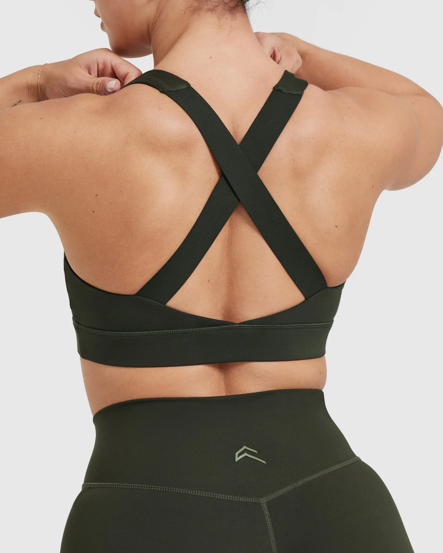 Timeless Wide Strap Sports Bra | Khaki sold by Oner Active product image thumbnail 5