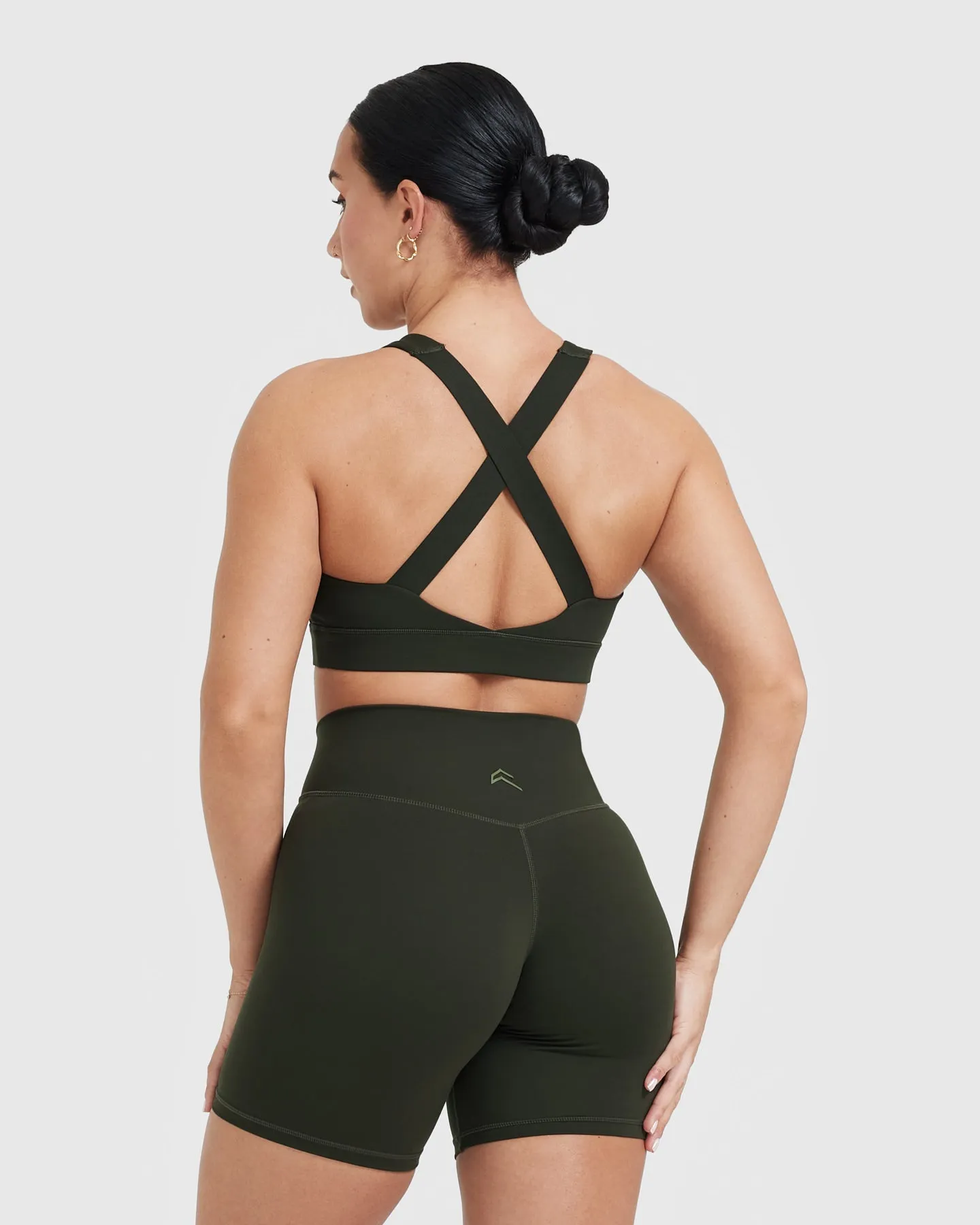 Timeless Wide Strap Sports Bra | Khaki sold by Oner Active product image thumbnail 2