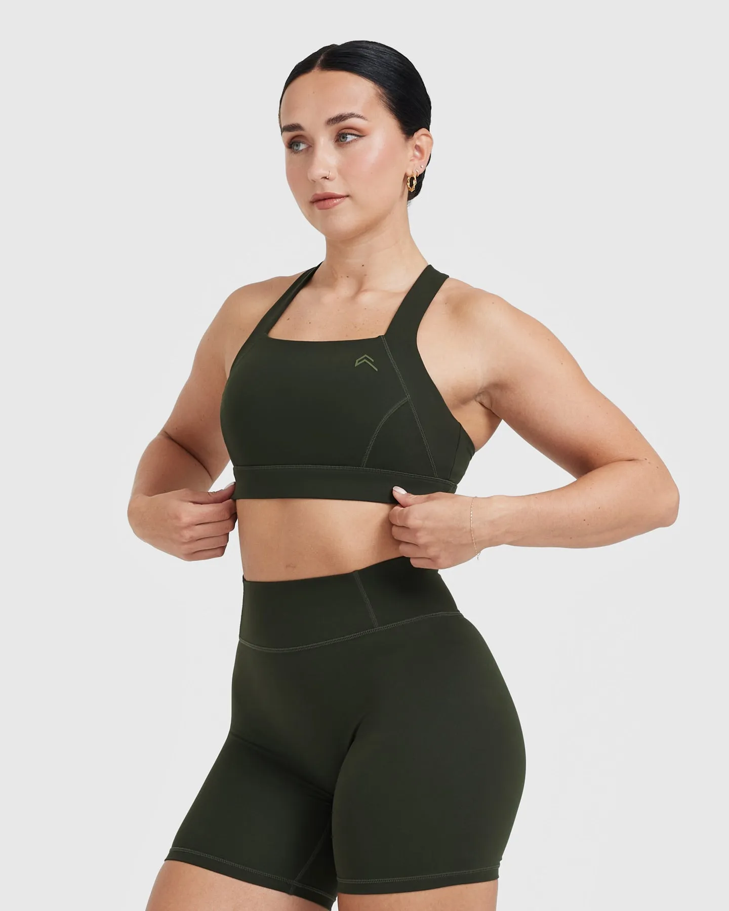 Timeless Wide Strap Sports Bra | Khaki sold by Oner Active product image thumbnail 3