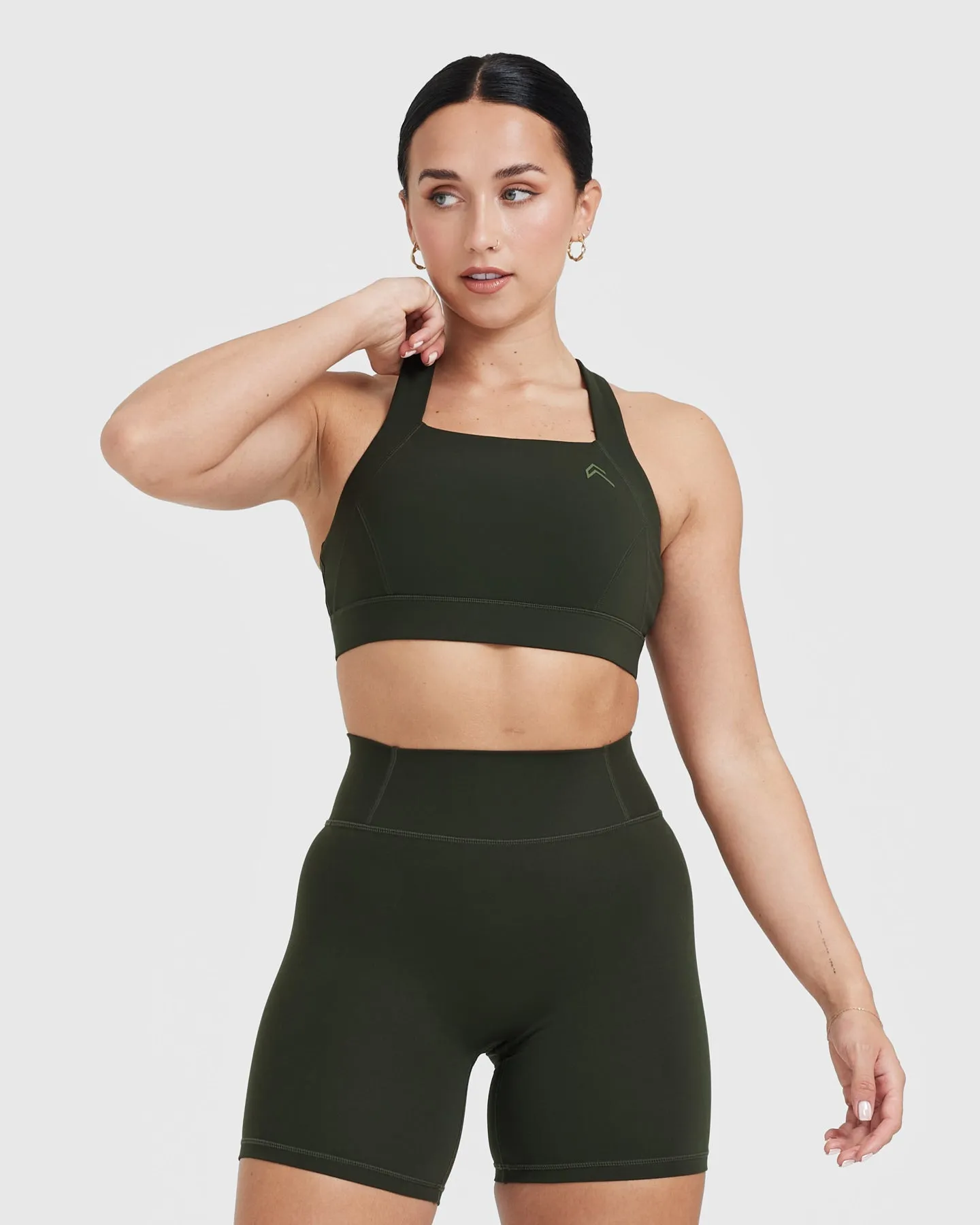 Timeless Wide Strap Sports Bra | Khaki sold by Oner Active