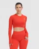 Go To Seamless Fitted Crop Long Sleeve Top | Charged Orange sold by Oner Active