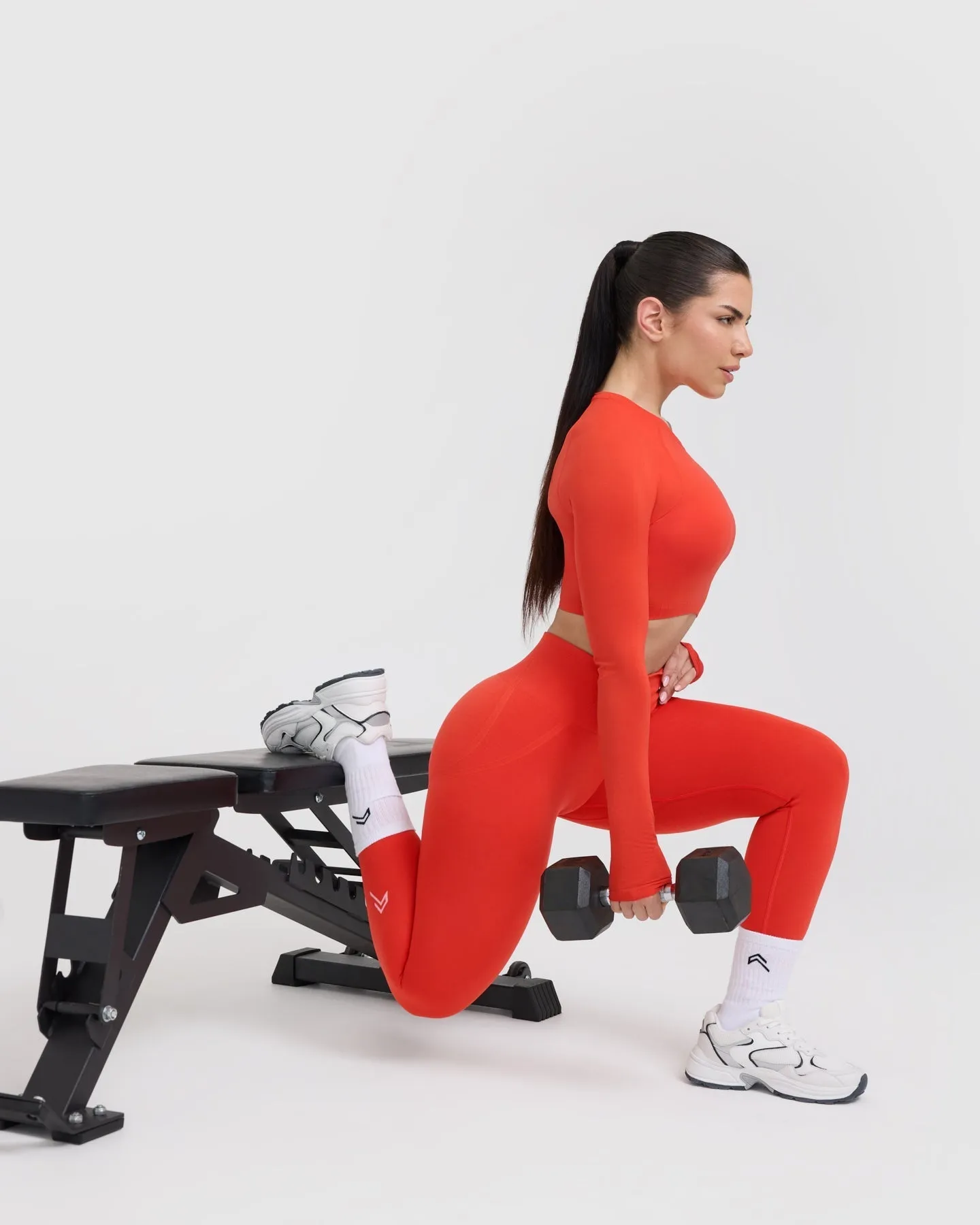 Go To Seamless Fitted Crop Long Sleeve Top | Charged Orange sold by Oner Active product image thumbnail 5