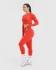 Go To Seamless Fitted Crop Long Sleeve Top | Charged Orange sold by Oner Active