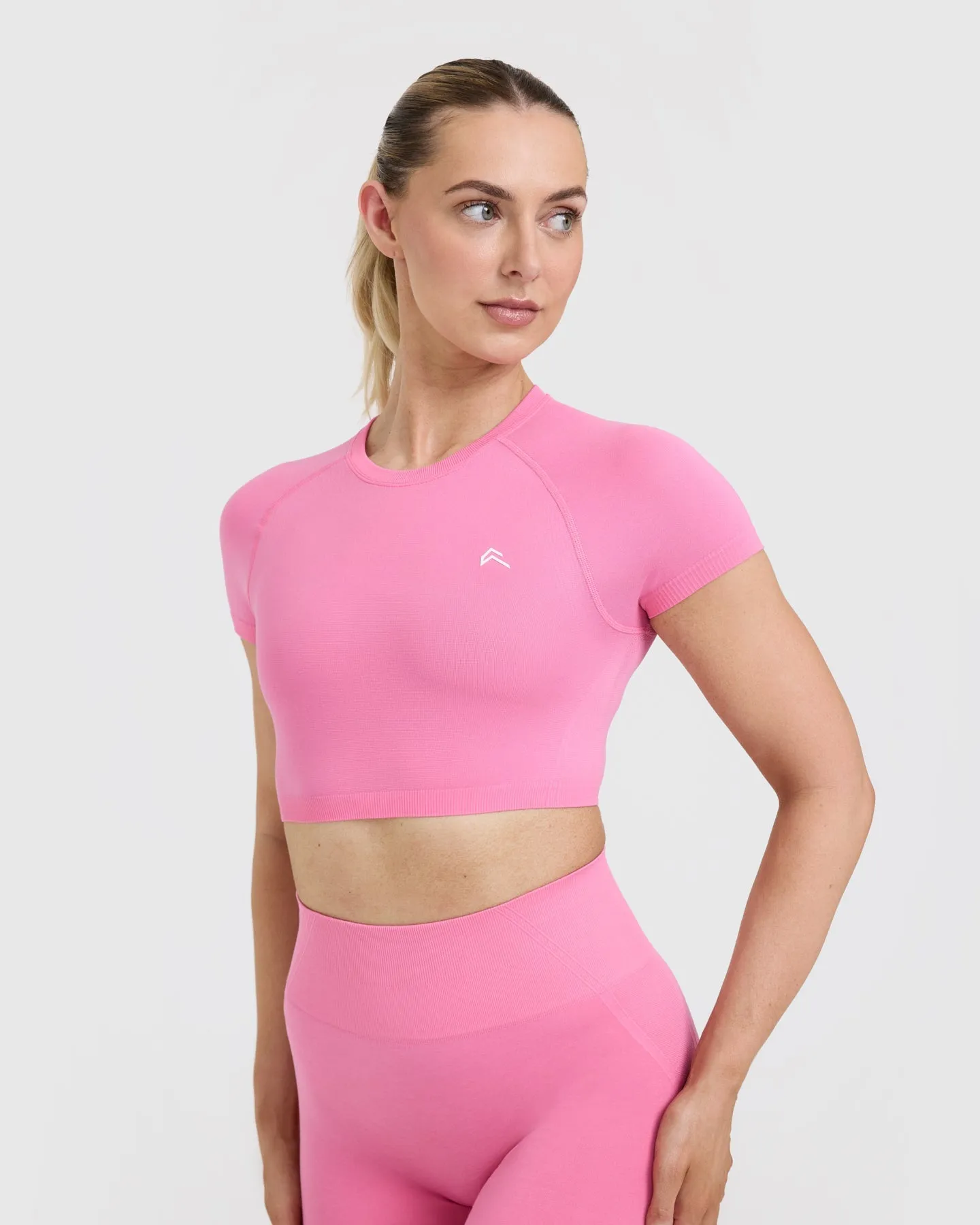 Go To Seamless Fitted Crop Top | Peony Pink sold by Oner Active product image thumbnail 4