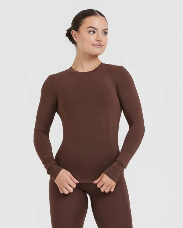 Mellow Soft Long Sleeve Top | Espresso sold by Oner Active
