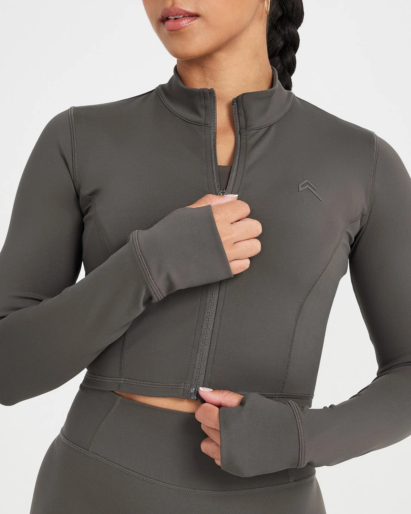Timeless Crop Jacket | Deep Taupe sold by Oner Active product image thumbnail 4