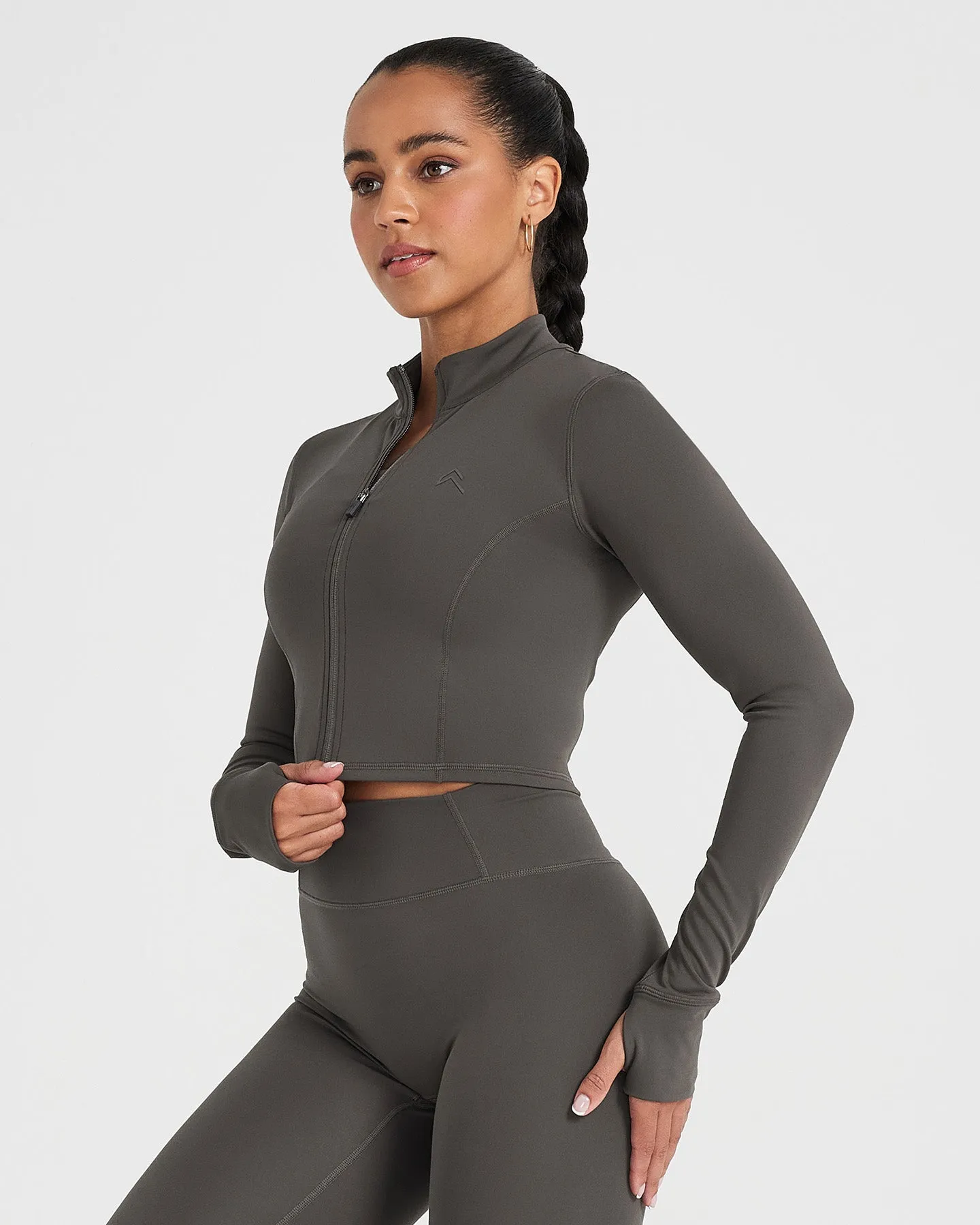 Timeless Crop Jacket | Deep Taupe sold by Oner Active product image thumbnail 3
