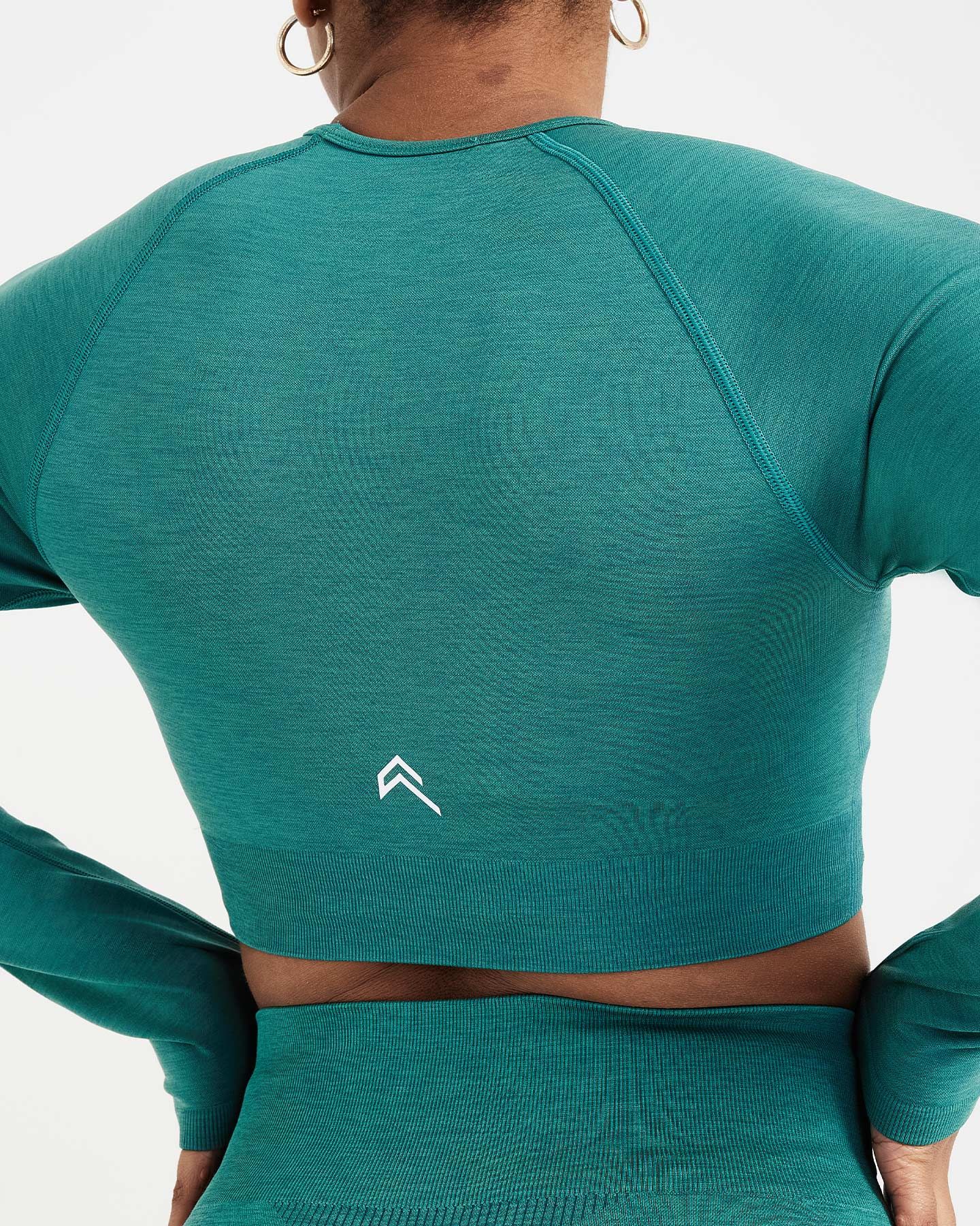 Classic Seamless 2.0 Long Sleeve Crop Top | Mineral Green Marl sold by Oner Active product image thumbnail 5