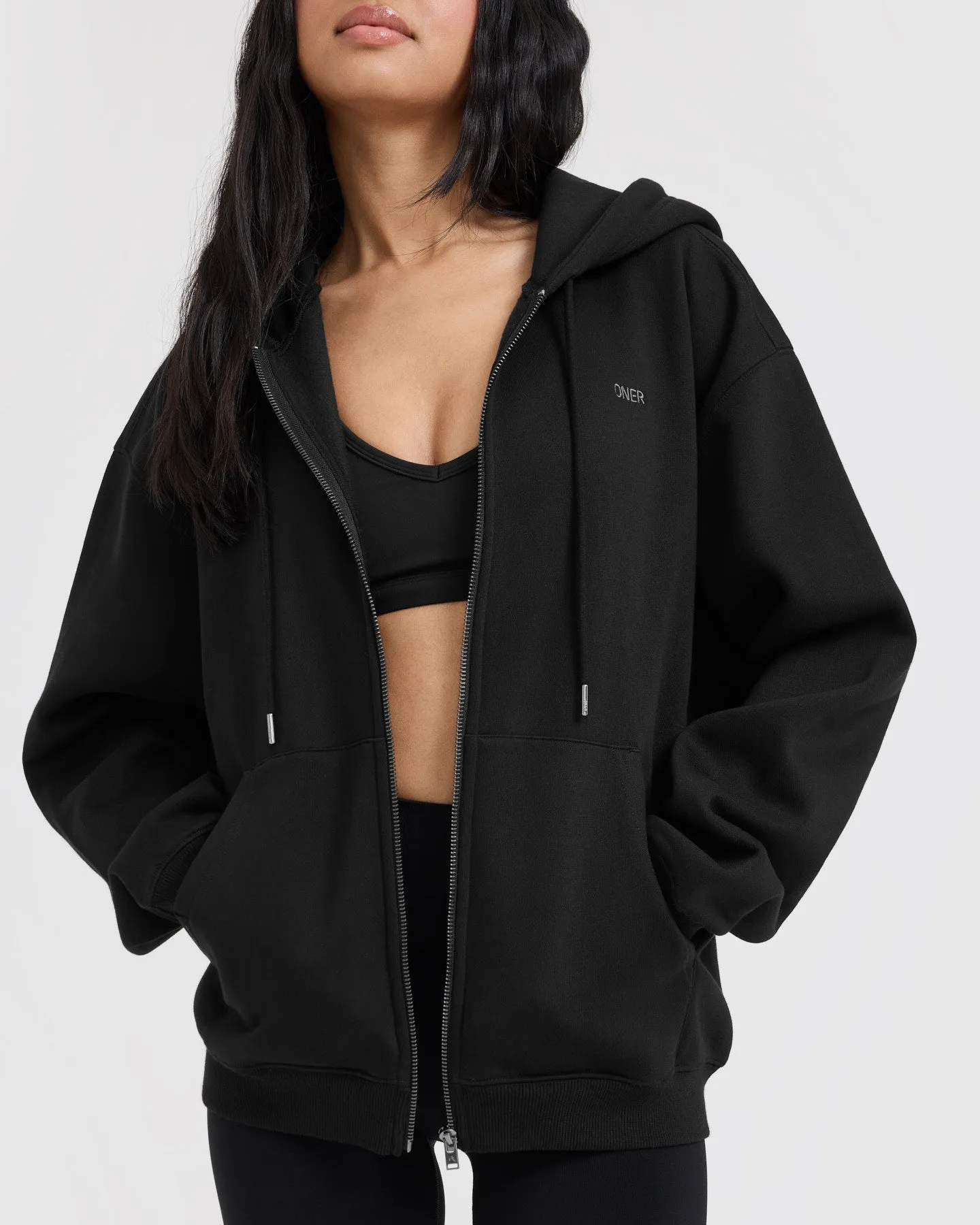 Foundations Zip Through Hoodie | Black sold by Oner Active product image thumbnail 4