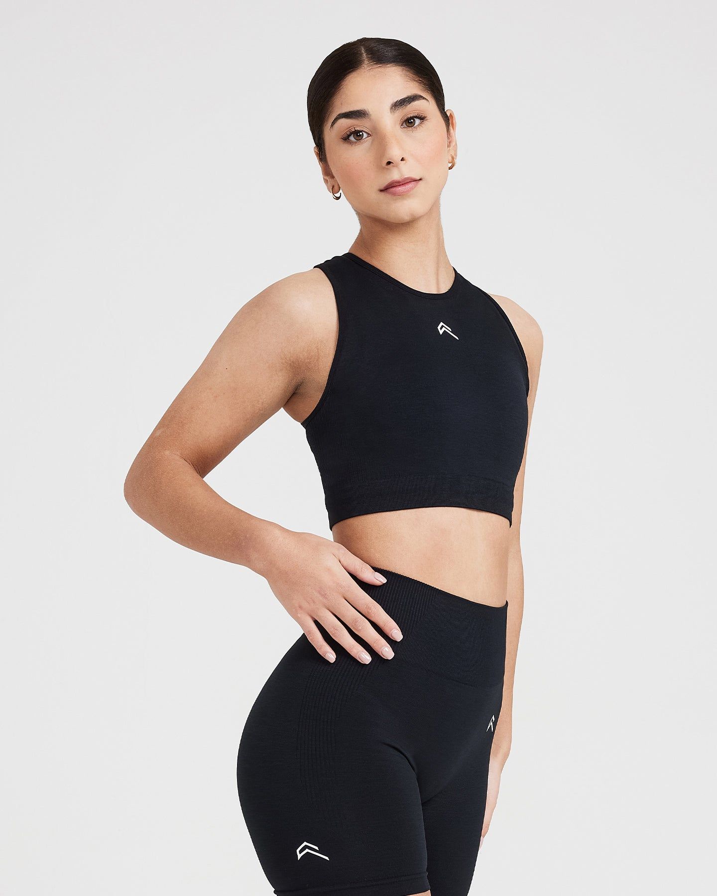 Classic Seamless 2.0 Crop Top | Black Marl sold by Oner Active product image thumbnail 2