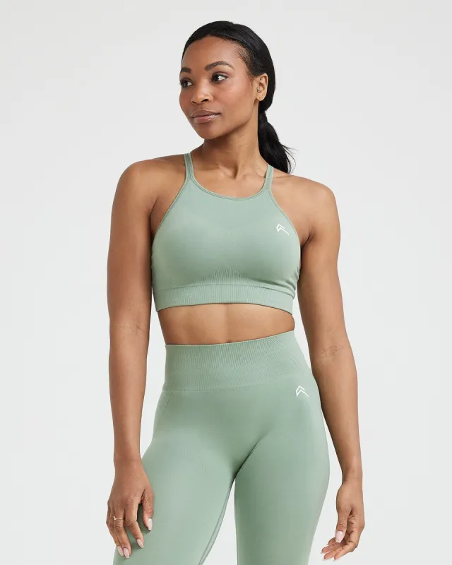 Effortless Seamless High Neck Bralette | Sage sold by Oner Active