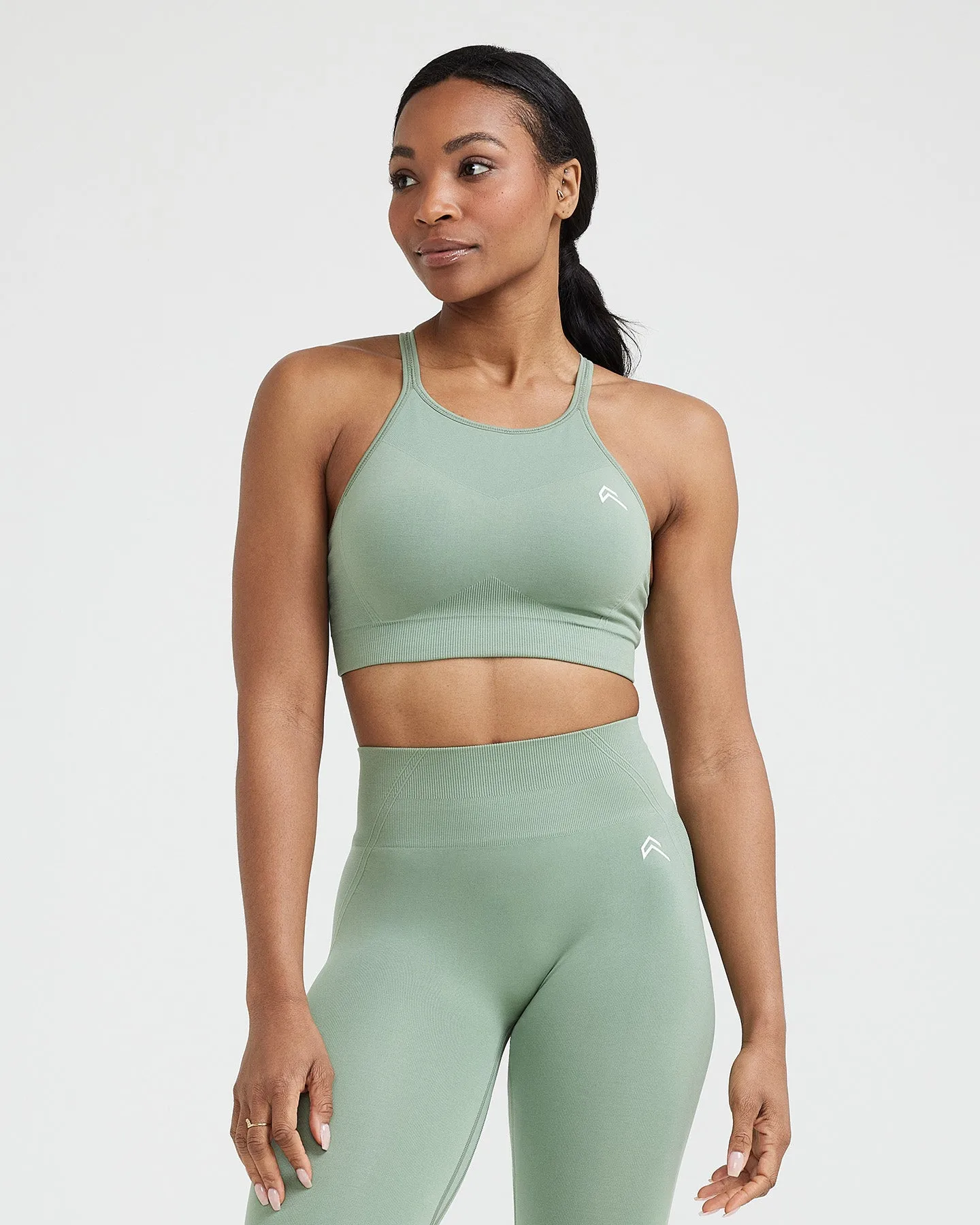 Effortless Seamless High Neck Bralette | Sage sold by Oner Active
