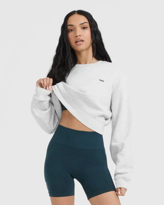 Foundations Crop Sweatshirt | Light Grey Marl sold by Oner Active