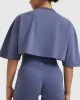 Classic Relaxed Crop Lightweight T-Shirt | Washed Slate Blue sold by Oner Active