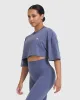 Classic Relaxed Crop Lightweight T-Shirt | Washed Slate Blue sold by Oner Active