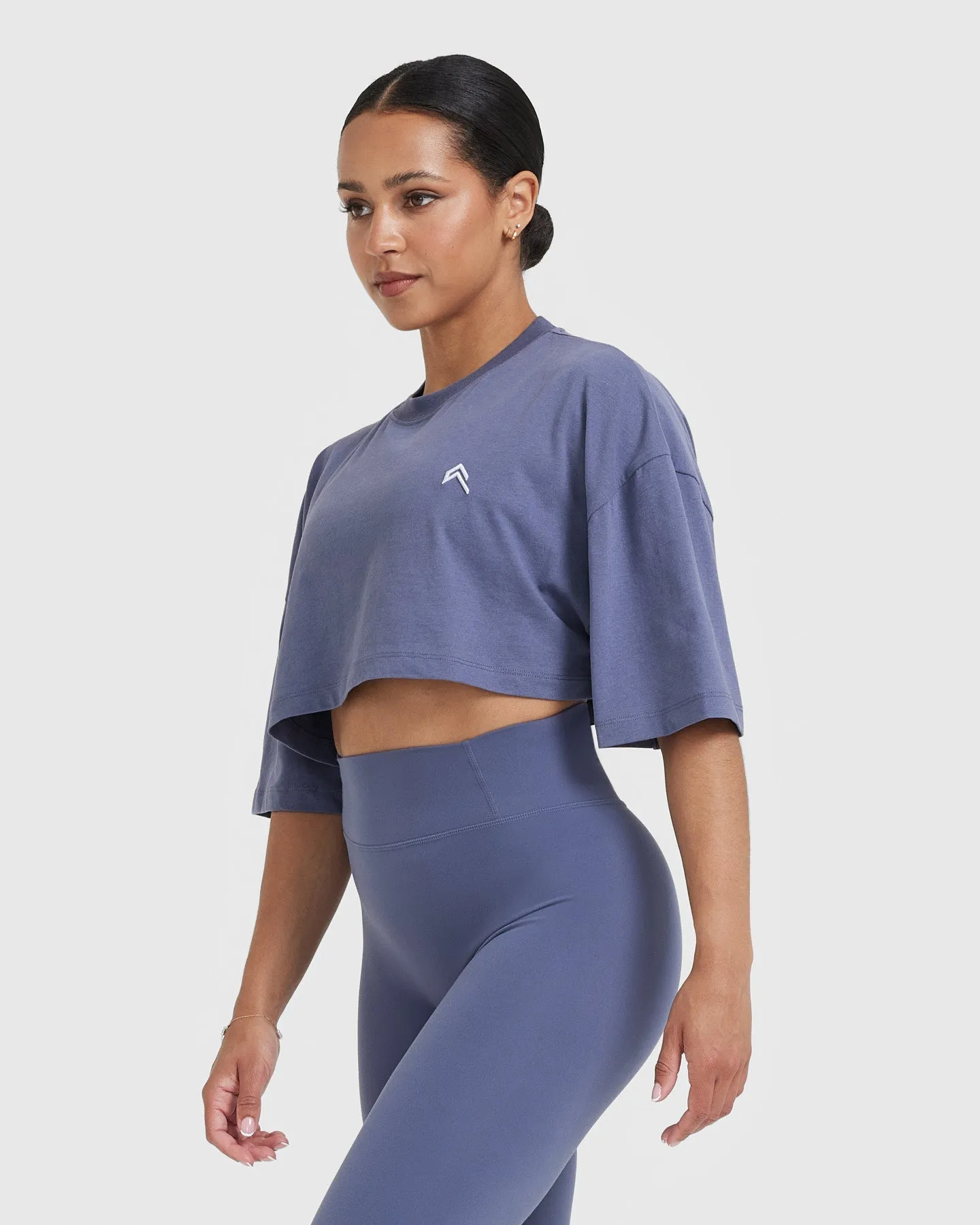 Classic Relaxed Crop Lightweight T-Shirt | Washed Slate Blue sold by Oner Active product image thumbnail 3