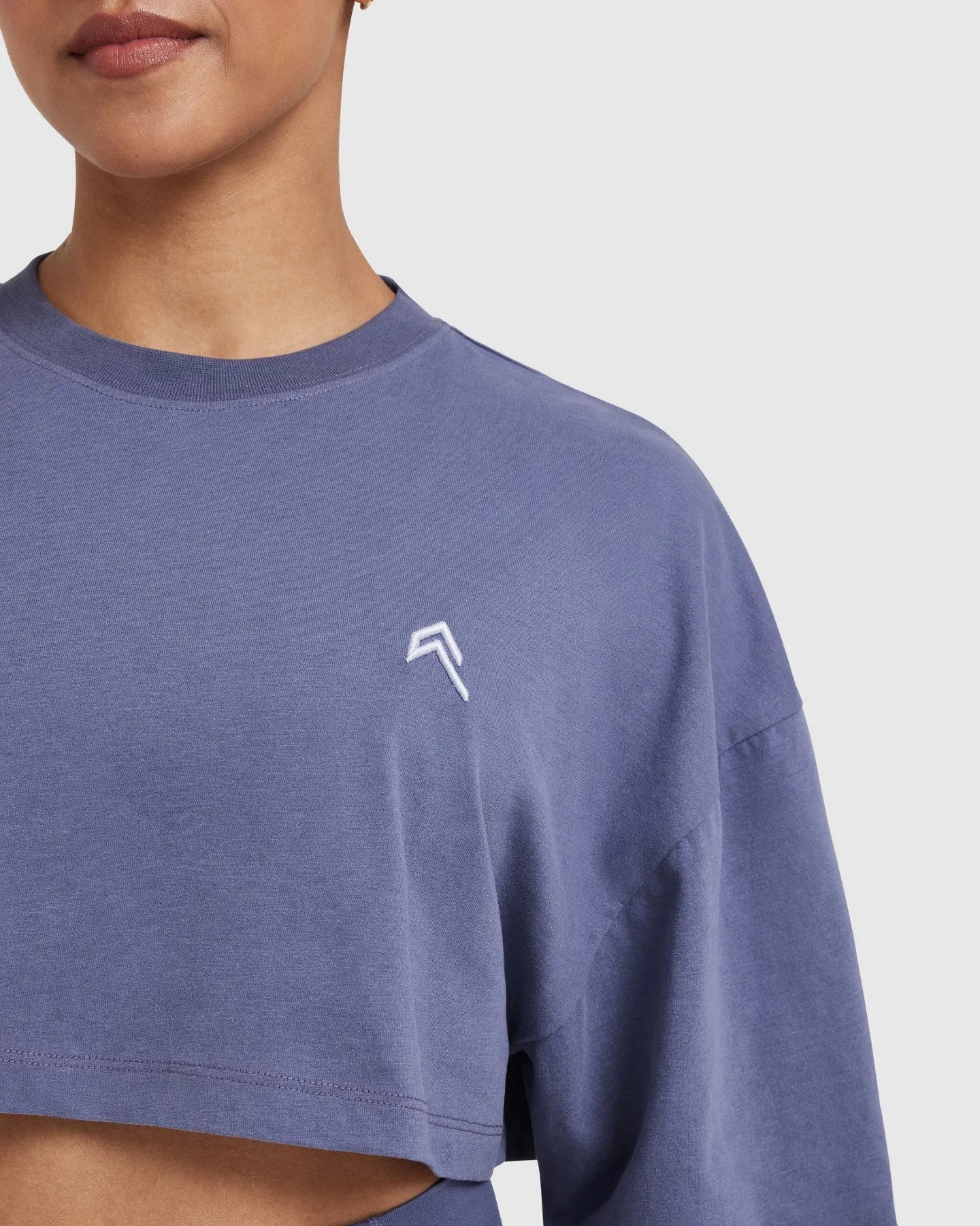 Classic Relaxed Crop Lightweight T-Shirt | Washed Slate Blue sold by Oner Active product image thumbnail 4