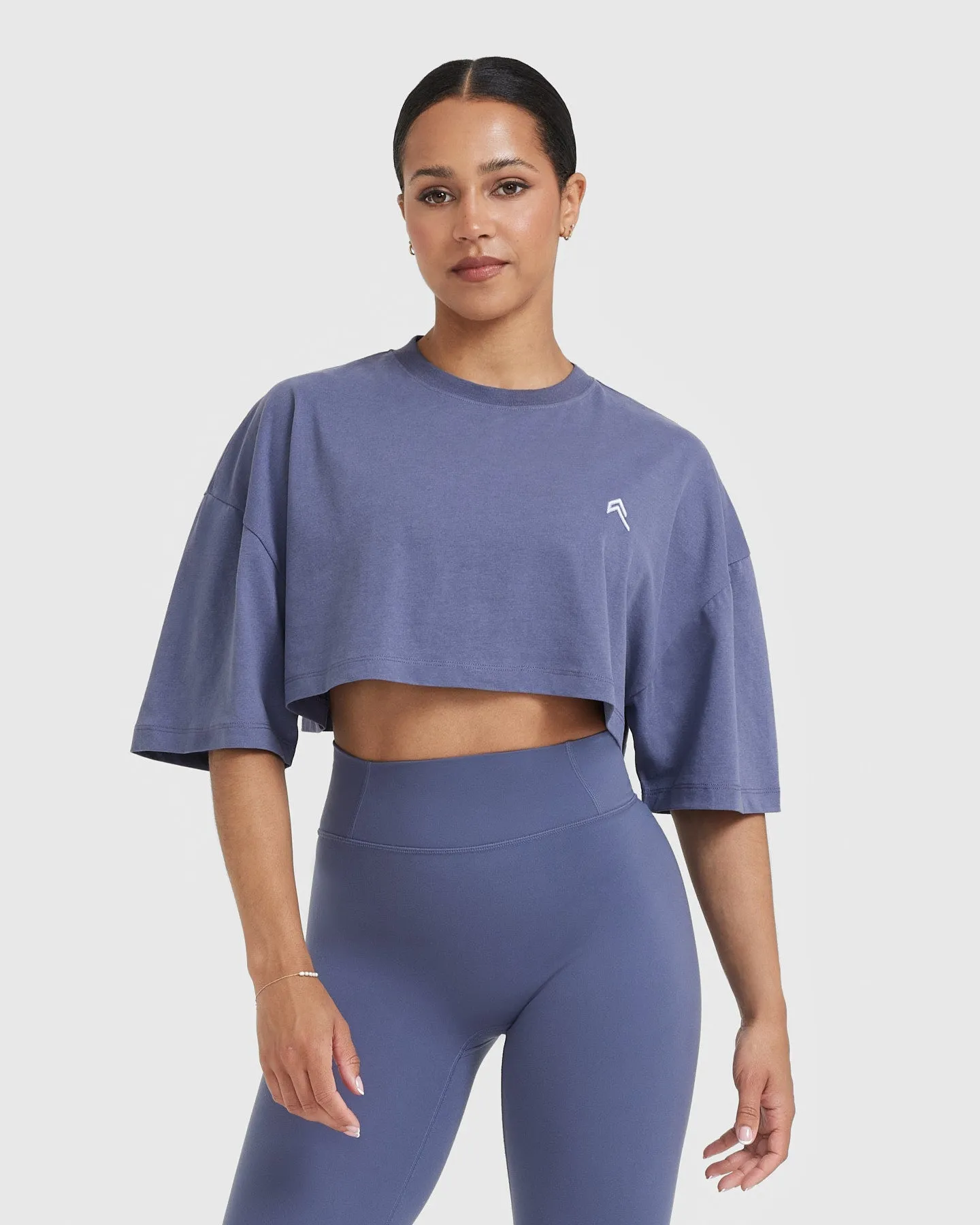 Classic Relaxed Crop Lightweight T-Shirt | Washed Slate Blue sold by Oner Active