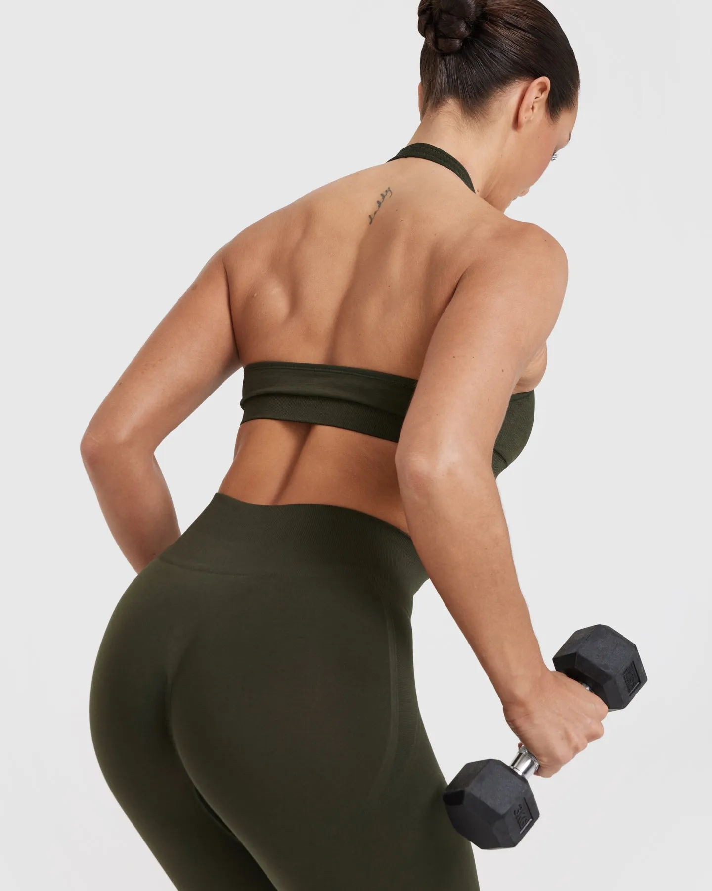 Classic Seamless 2.0 Halter Neck Bralette | Khaki Marl sold by Oner Active product image thumbnail 5