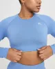 Classic Seamless 2.0 Long Sleeve Crop Top | Light Denim Marl sold by Oner Active
