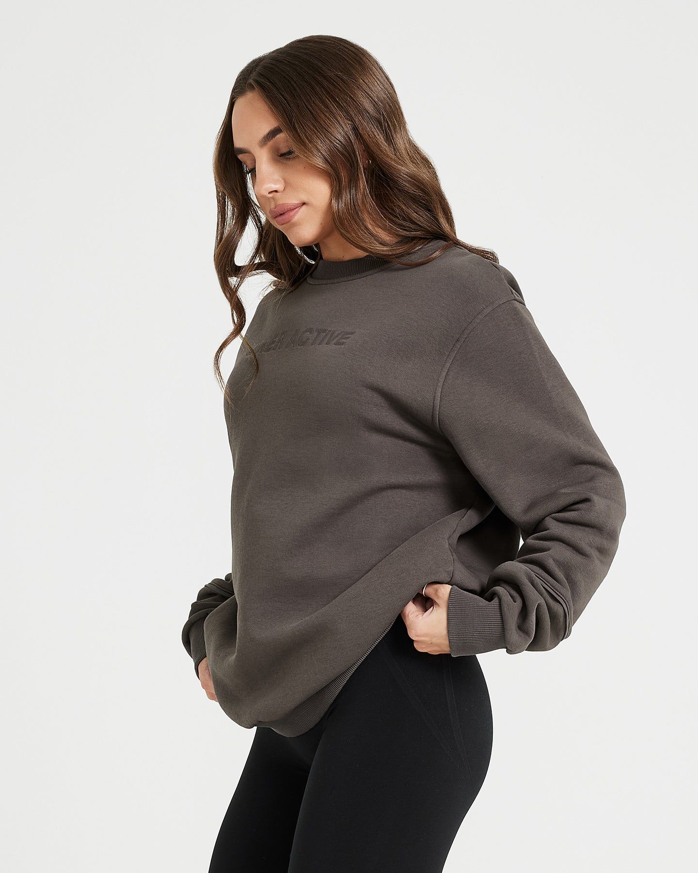 Classic Lounge Oversized Crew Neck | Deep Taupe sold by Oner Active product image thumbnail 3