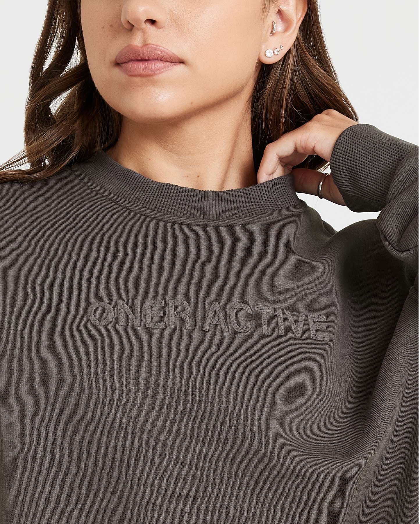 Classic Lounge Oversized Crew Neck | Deep Taupe sold by Oner Active product image thumbnail 4