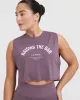 Raising The Bar Graphic Muscle Crop Vest | Vintage Purple sold by Oner Active
