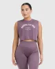 Raising The Bar Graphic Muscle Crop Vest | Vintage Purple sold by Oner Active