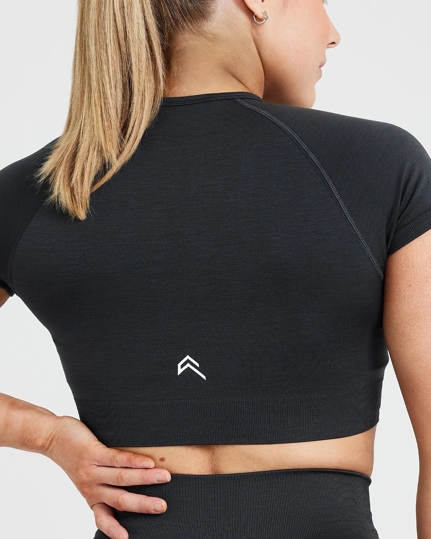 Classic Seamless 2.0 Short Sleeve Crop Top | Coal Marl sold by Oner Active product image thumbnail 5