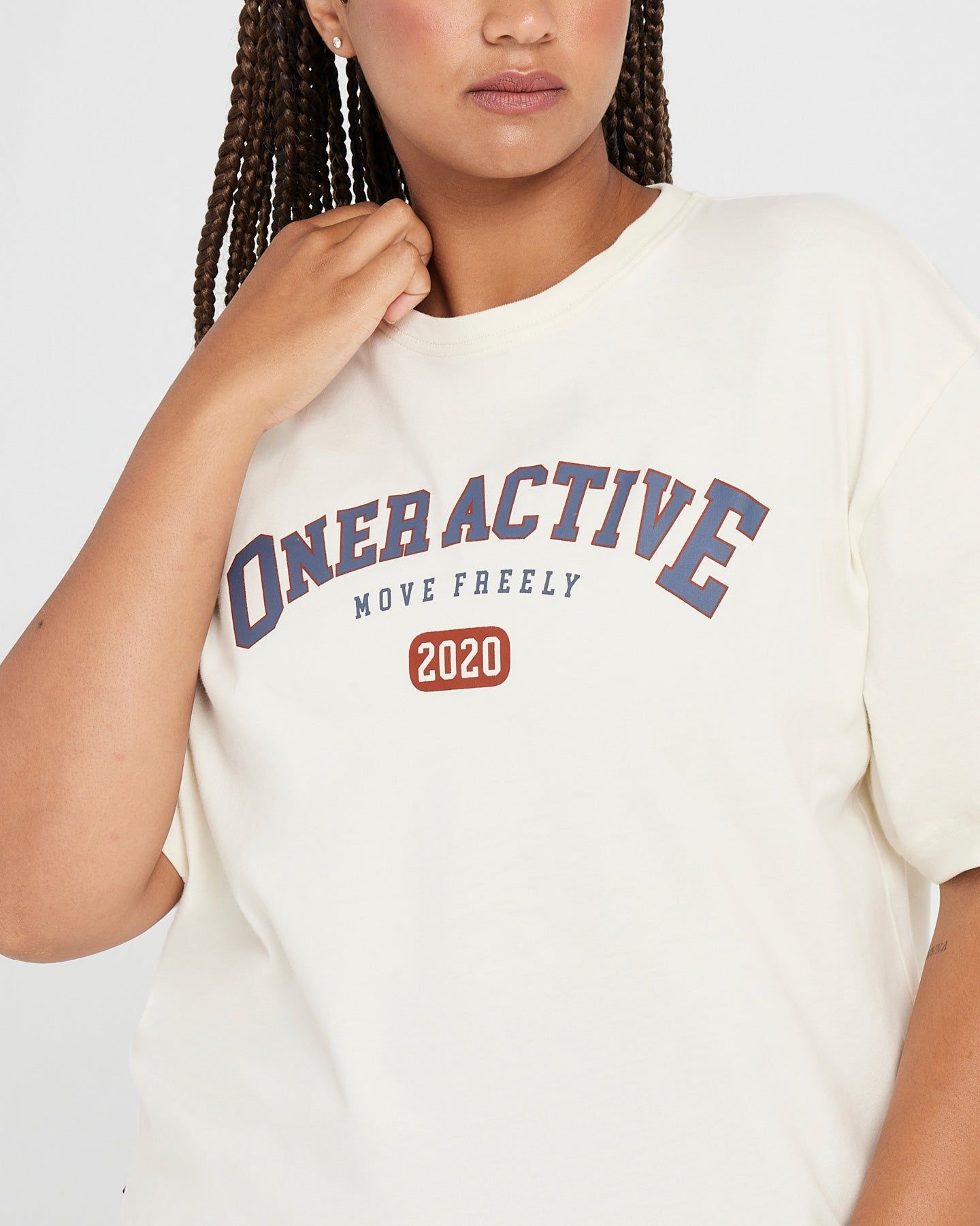 Oversized Short Sleeve Club Tee | Off White sold by Oner Active product image thumbnail 4