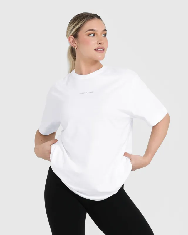 Classic Mirror Graphic Oversized T-Shirt | White sold by Oner Active