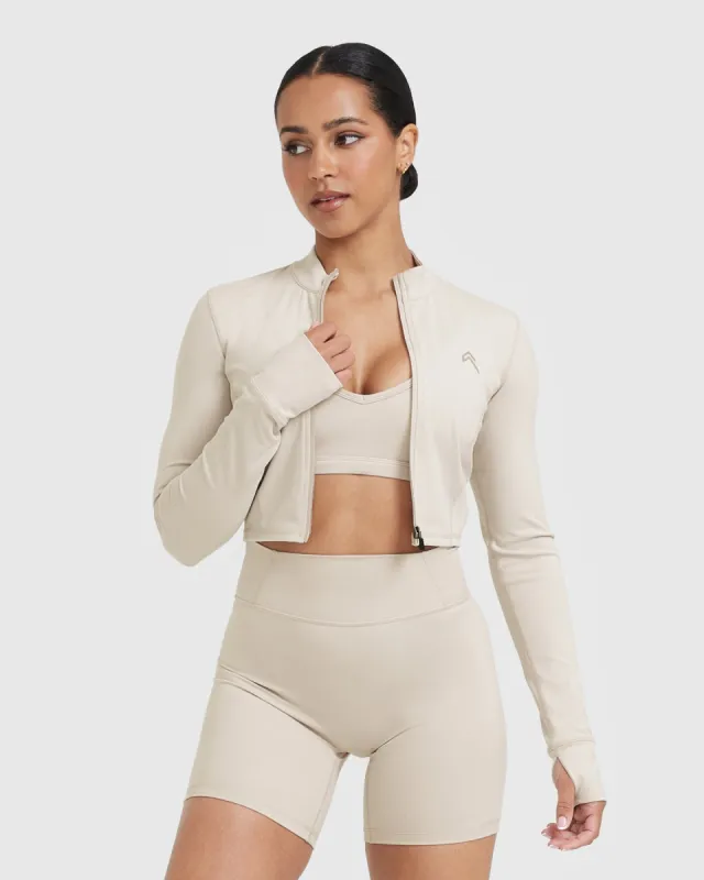 Timeless Crop Jacket | Sand sold by Oner Active