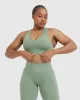 Classic Seamless 2.0 V-Neck Bralette | Sage Marl sold by Oner Active