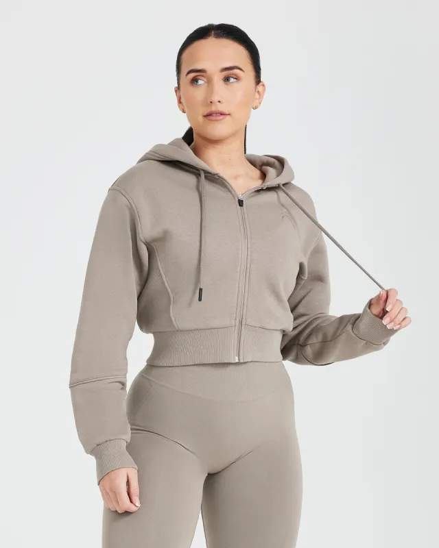 Classic Lounge Cropped Zip Through Hoodie | Minky sold by Oner Active