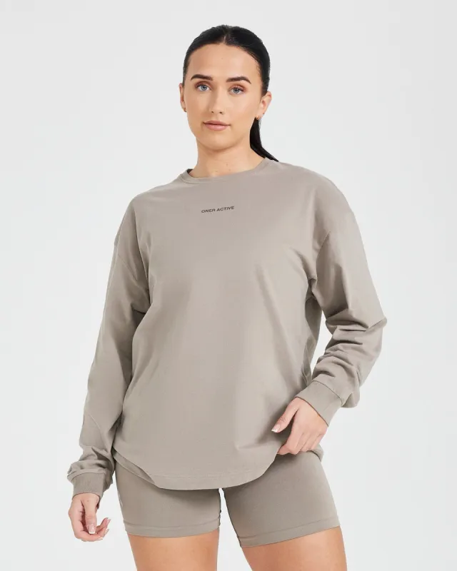 Classic Mirror Graphic Oversized Long Sleeve Top | Washed Minky sold by Oner Active