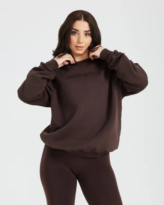 Classic Lounge Oversized Crew Neck | 70% Cocoa sold by Oner Active