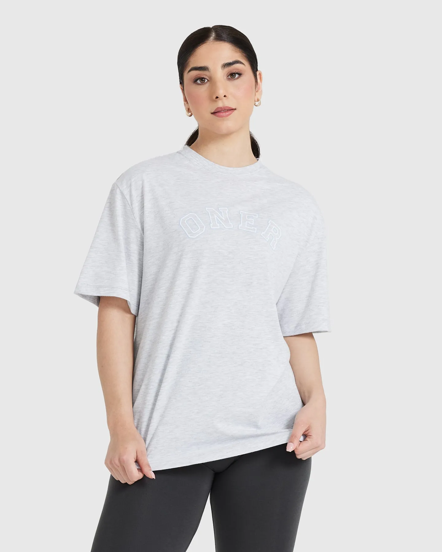 Classic Varsity Oversized Lightweight T-shirt | Light Grey Marl sold by Oner Active
